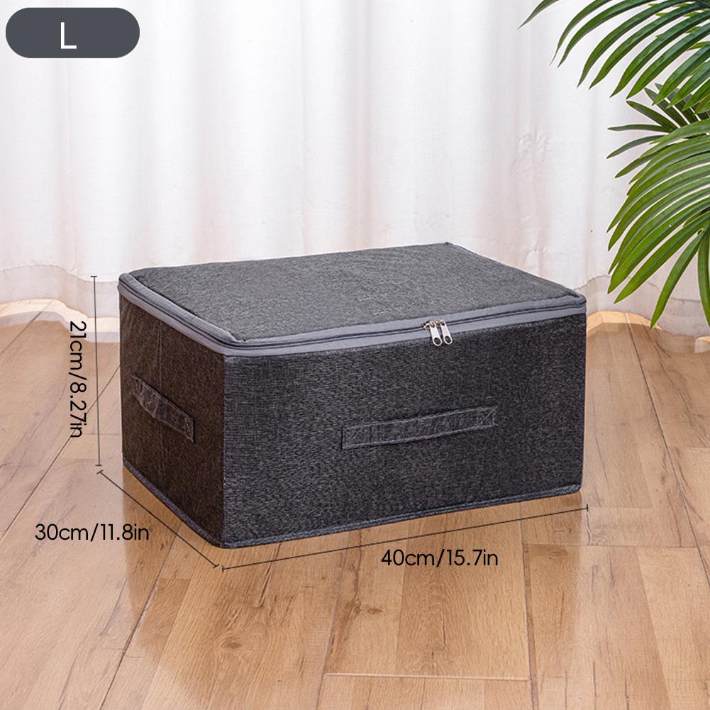 

Ящик для хранения из ткани Оксфорд с застежкой-молнией, пригодный для стирки, для хранения сезонной одежды и одеял, нижнего белья, для домашнего хранения, органайзер для гардероба L【40*30*21】