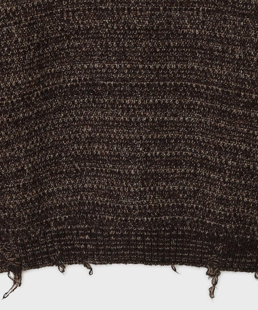 Bellie Scarf Crewneck Sweater - Melange Brown