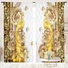 2 pieces, Golden Peacock Curtains - Rod Pocket Semi blackout - Perfect for Living Room, Bedroom, Kitchen, Home Decoration