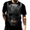 European and American Popular New Horror Skull Digital Printed T-shirt with Retro Street Style Men's T-shirt Pattern