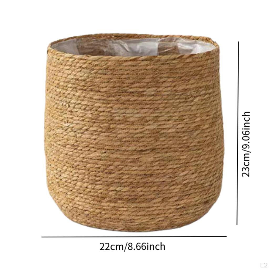 Gewebter Blumentopfbehälter Leicht zu reinigen Praktischer Korb Gartenpflanze für Balkon
