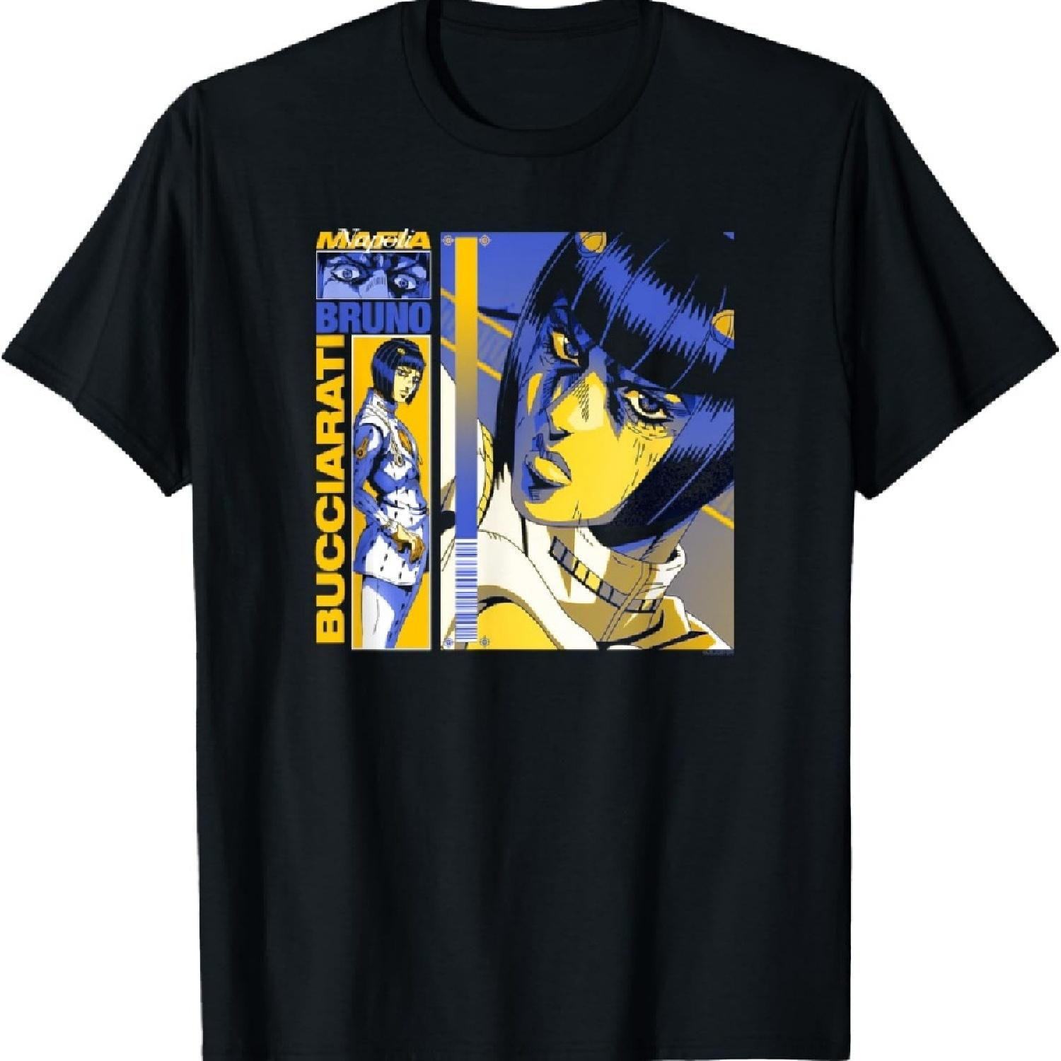

JoJo s Bizarre Adventure Bucciarati Золотая и Фиолетовая Аниме Футболка M чёрный