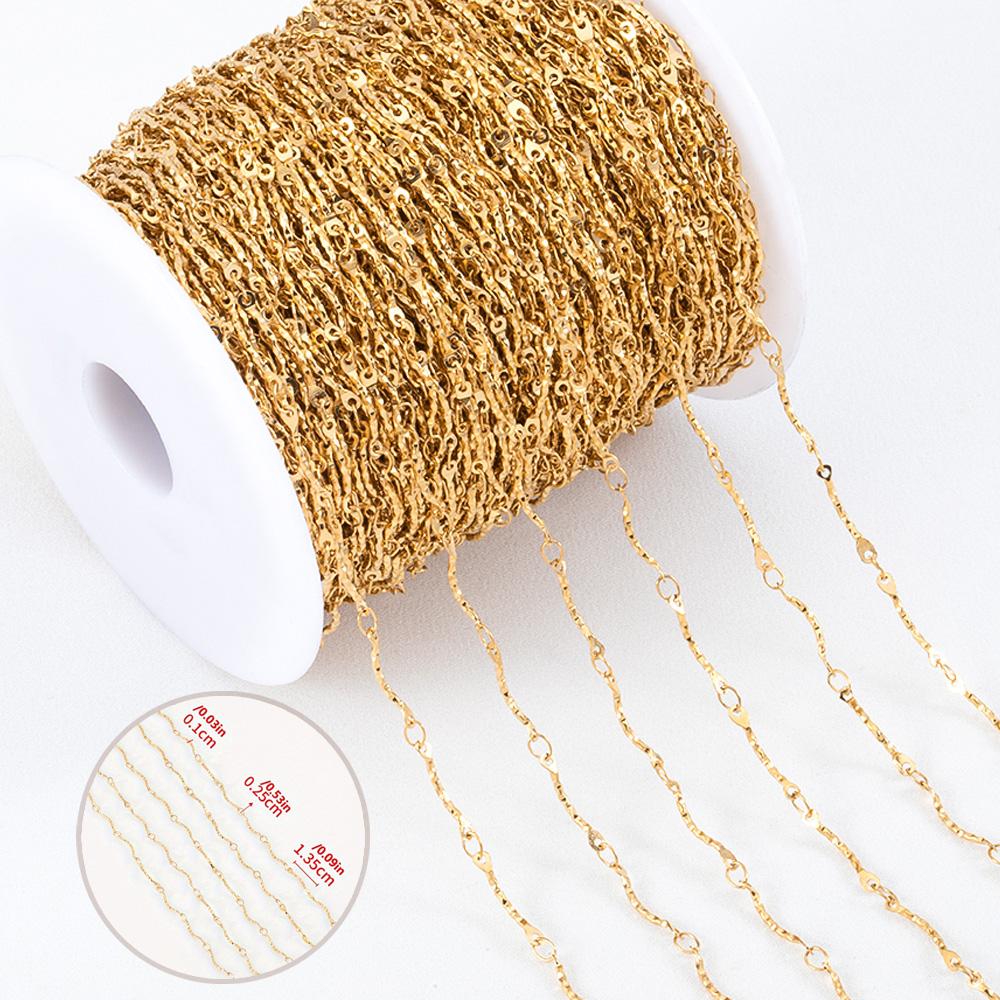 No Fade 1Meter Silver Color Stainless Steel Link Chains DIY Chain for Needlework Necklaces Bracelets Jewelry Making Accessories