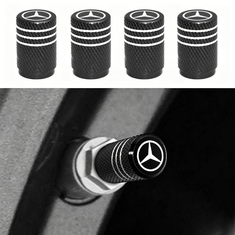 CRU1 4pcs Car Wheel Tire Valve Caps Covers Laser Wheel Tire Stem Valve Caps for Mercedes benz W203 W204 AMG CLA Interior Mouldings