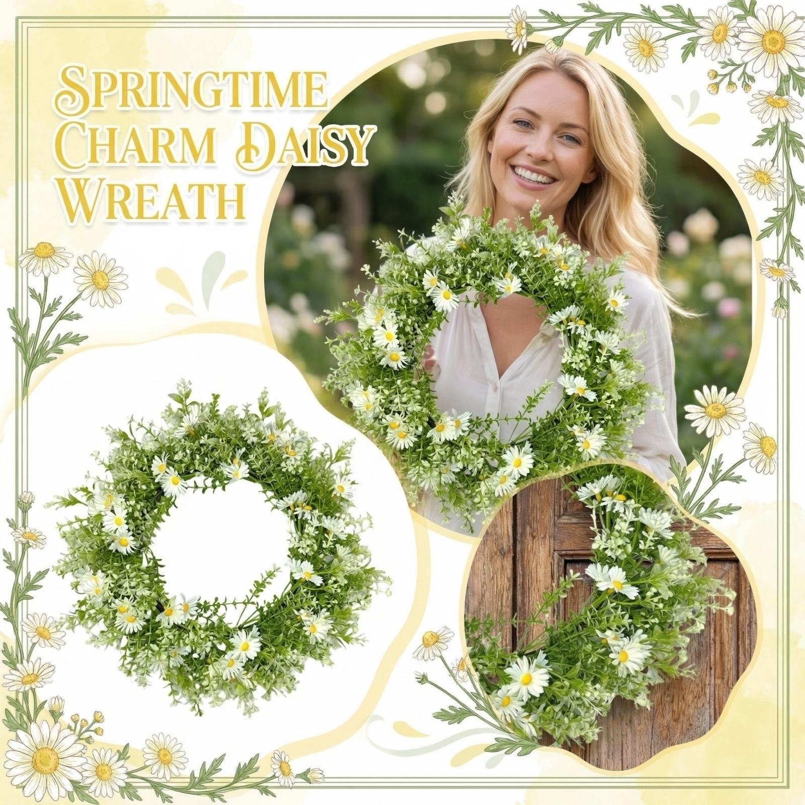 Springtime Artificial Flower Basket Wall Hanging Home Front Door Basket Hanging Wreath One Size