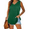 Canotta Calda 2025 Scollo a V Coda di Rondine Senza Maniche Monocolore - T-shirt da Donna Stile Europeo & Americano