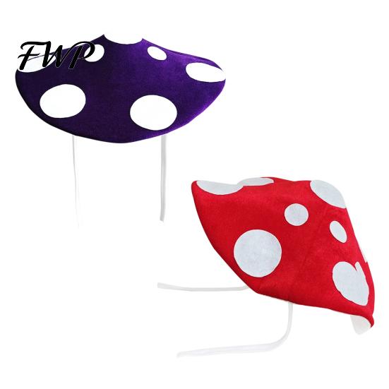 Fun Cosplay Headgear Polka-dot Mushroom Dress Up Hat, Soft Plush Forest Themed Cap Costume Accessory, Creative for Stage Performances Halloween