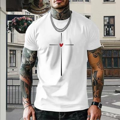 New Summer Men's Fashion T-shirt Personality Love Printed Men's T-shirt Top
