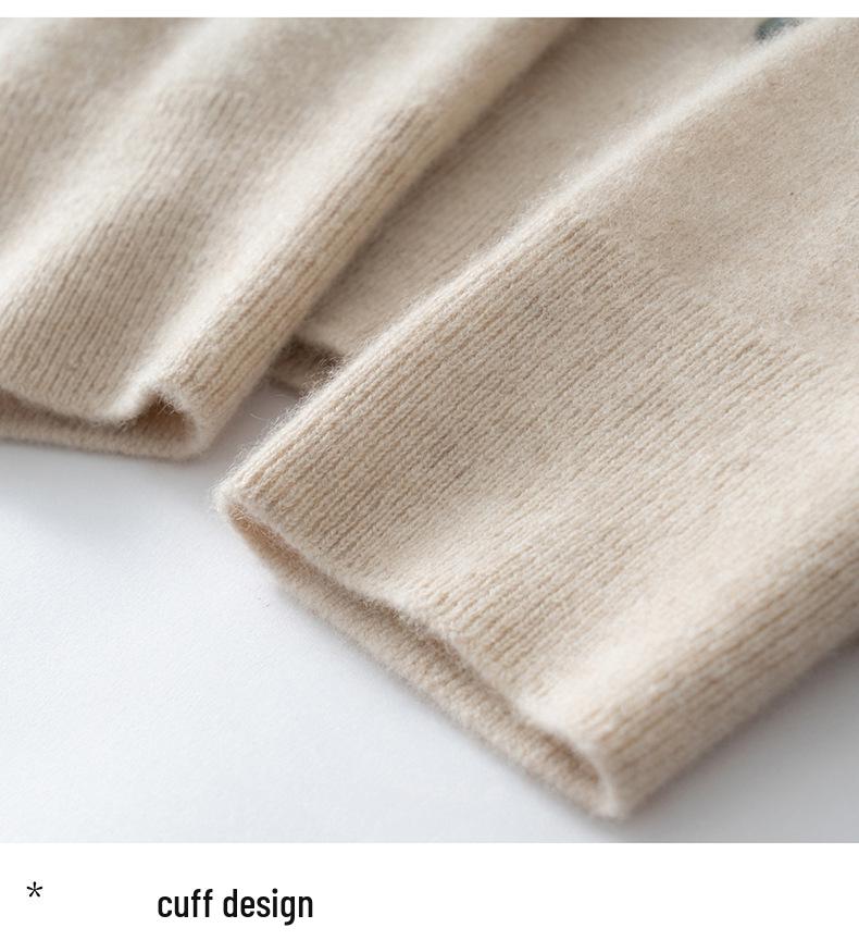 2026 Autumn/Winter Women's Pure Cashmere Round Neck Loose Knit Cardigan Sweater, Solid Color, Long Sleeve.