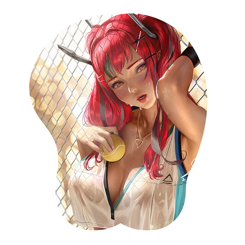 Kreatywna 3d silikonowa podkładka pod mysz animacja Sexy Boob piersi ręcznie silikonowa podkładka pod mysz dla mężczyzn wsparcie nadgarstka!
