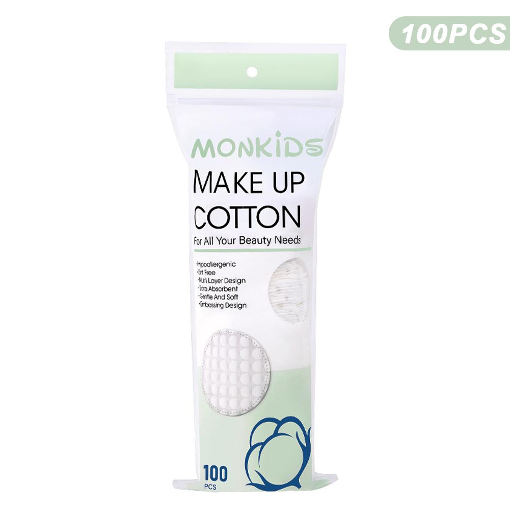 100pcs Soft Round Cotton Pad With Double-sided Texture Daily Facial Cleaning Makeup Removal Skin Care For Home And Travel Use