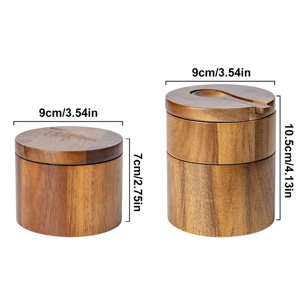 Acacia Wood Salt and Pepper Shaker , Natural Wooden Spice Jars Kitchen Condiment Storage Containers for Salt, Pepper, Spices