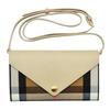 Canvas With Leather Envelope Bag One Shoulder Crossbody Clutch Women's Light Beige 80731571