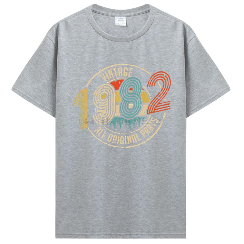 Vintage 1974 1962 1974 1982 All Original Parts Birthday Gifts Men T-Shirt Funny Tees Cotton T Shirt  Harajuku Streetwear