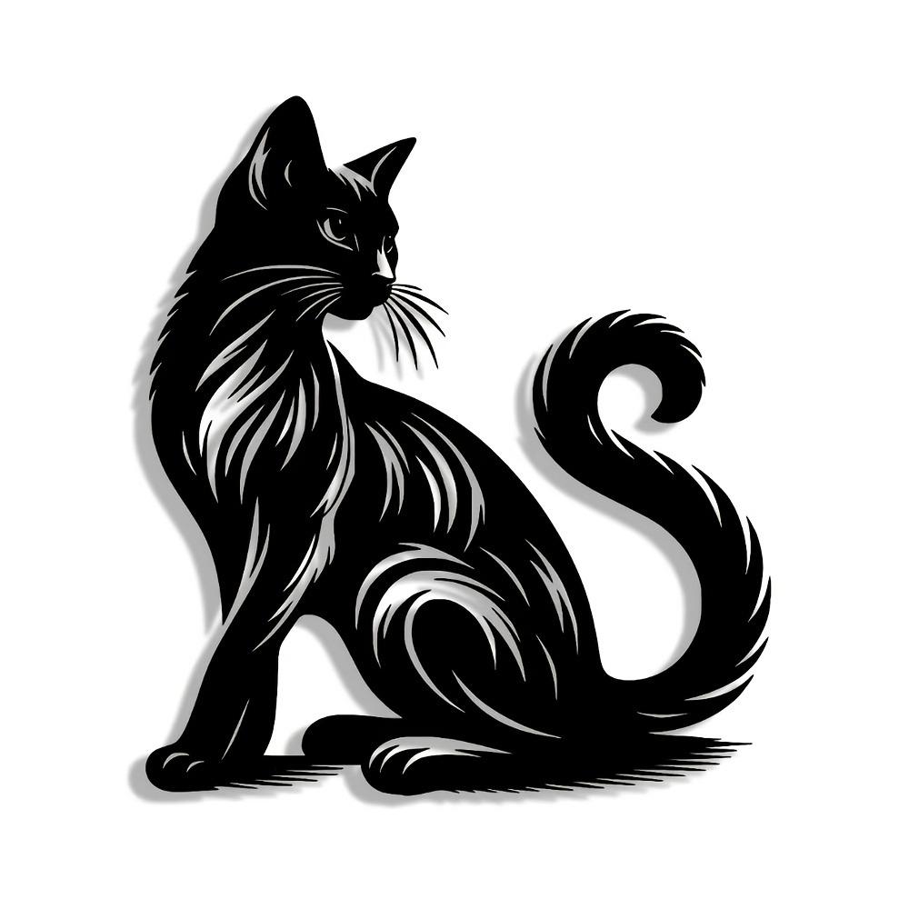 1 Stück Süße Katze Metall Wandkunst Dekoration für Weihnachten Büro Wohnzimmer Schlafzimmer Terrasse Küche Innenhof Café Bar