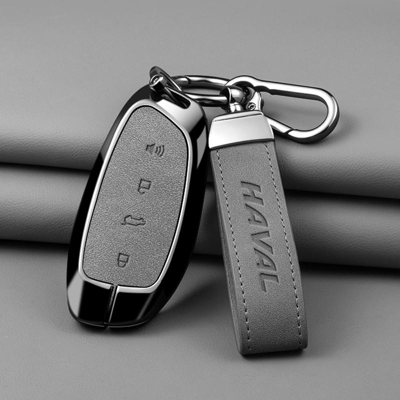 Zinklegierung Leder Autoschlüsselhülle für HAVAL Hover XY H6 Dargo M6 H9 H6S F7 F7X Jolion X DOG H2 H3 H5 H7 H8 M4 F7H H2S Abdeckung Schale