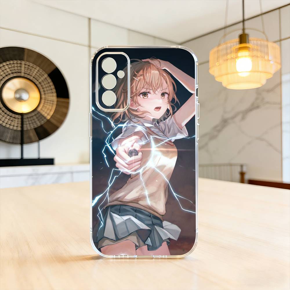 Misaka Mikoto Railgun Electric Warning Phone Case Transparent Silicone Soft For SamsungA10,12,20,21S,30,31,40,50,51,52,70,71 Samsung a40