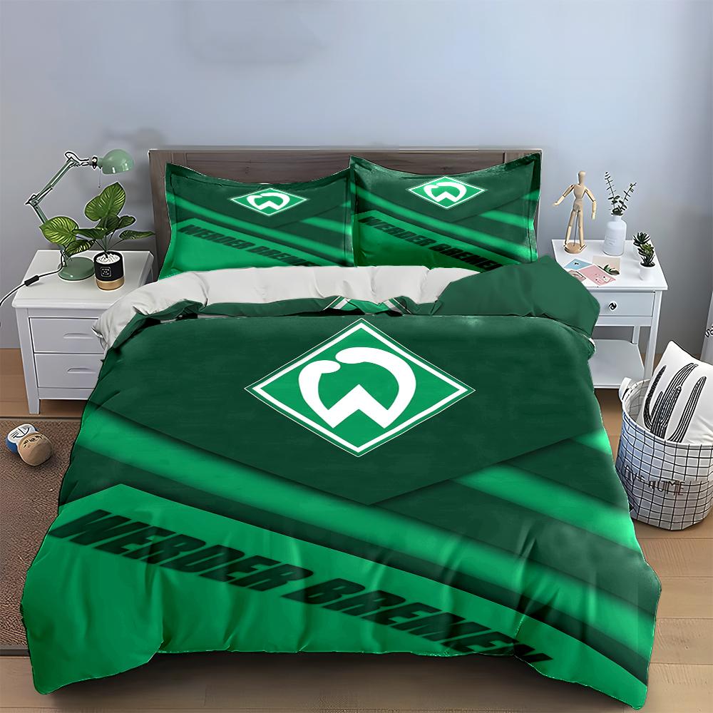 Werder Bremen Set Biancheria da Letto Verde Copripiumino Federe Decorazione per la Casa (1 * Copripiumino 2 * Federe, senza piumino)