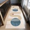 Mid Century Modern Runner Rug Abstract Lines Circles Design Century Hallway Carpet Non-Slip Runner Rug Town Hallway Carpets
