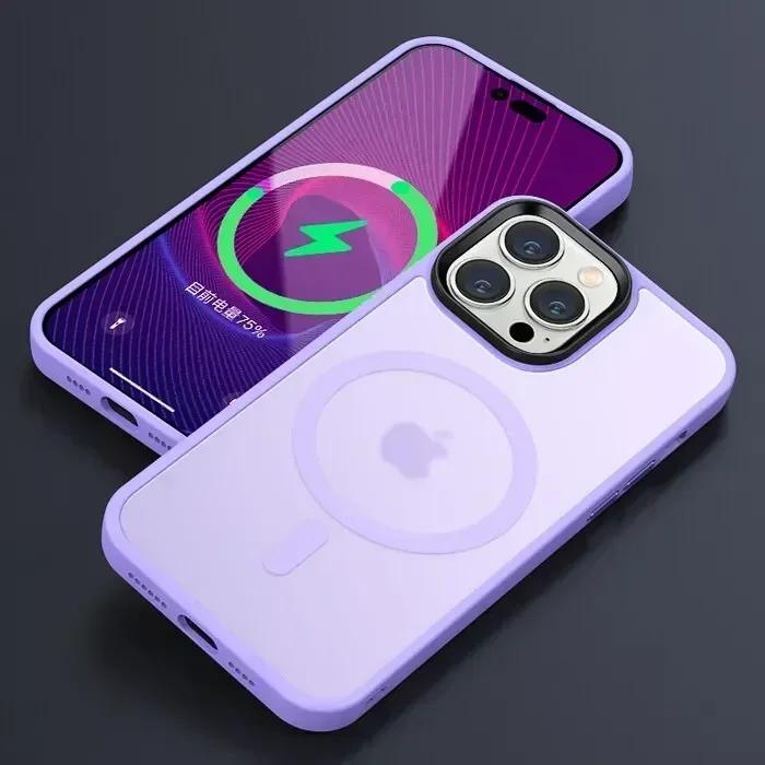 Luxury Matte Magnetic For Magsafe Translucency Case For iPhone 16 15 14 13 12 11 Pro Max 15Plus Wireless Charge Shockproof Cover