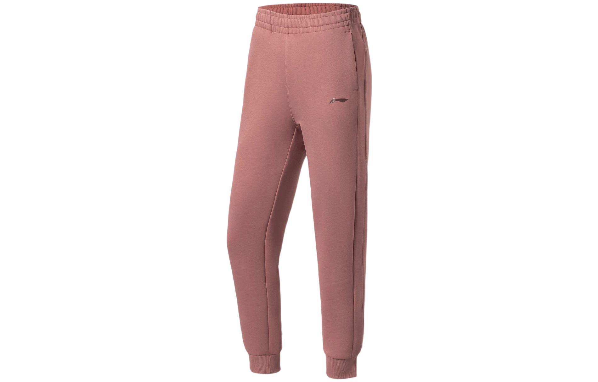Li Ning Fitness Series Knitted Sweatpants Women s Withered Rose Red AKLS030-4 S