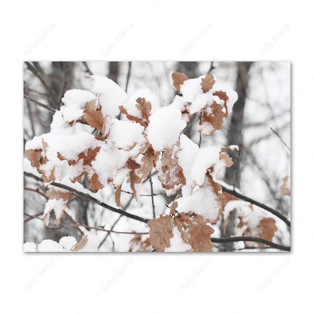 Pictură pe pânză cu peisaj de zăpadă de iarnă Postere și imprimeuri cu reni din lemn de mesteacăn alb Poze de artă de perete pentru camera de zi