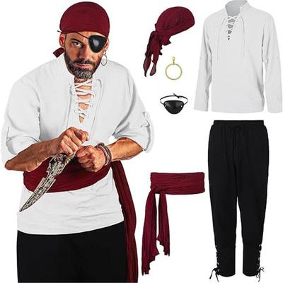 Men's Halloween Pirate Costume Men's Stage Costume Cosplay Costume