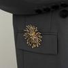 Irregular Metal Geometric Pin Gold Color Lapel Pin Sun Goddess Brooch  Suit Accessories