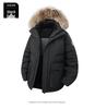 Herren Parka mit Kapuze und Pelzkragen - Dicke, Warme, Trendige Winterjacke mit 90% Weißen Entendaunen