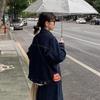 Plus Size Women's Denim Jacket - Korean Style Retro with Contrast Stitching, Loose Fit for Spring & Autumn