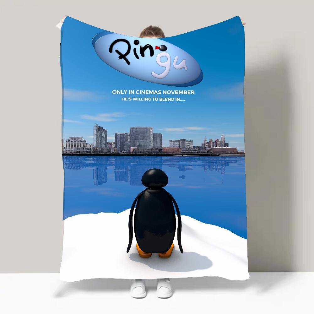 

Cartoon P-Pingu Cute Penguin Blanket Design Lightweight For Dorms, Naps, Living Room, Office,Sofa,All-Season 30x40in