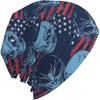 Aliens Head American Flag Print Slouchy Beanie Chemo Knit Casual Hat Cancer Headwear Knitted Hats Thin Skull Cap for Men Women