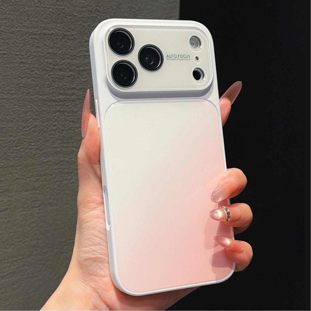 Ice gradual change glass for iphone17promax advanced sense large window mobile phone case apple 15 anti-drop cover
