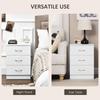 Three Drawer Simple Bedside Table White