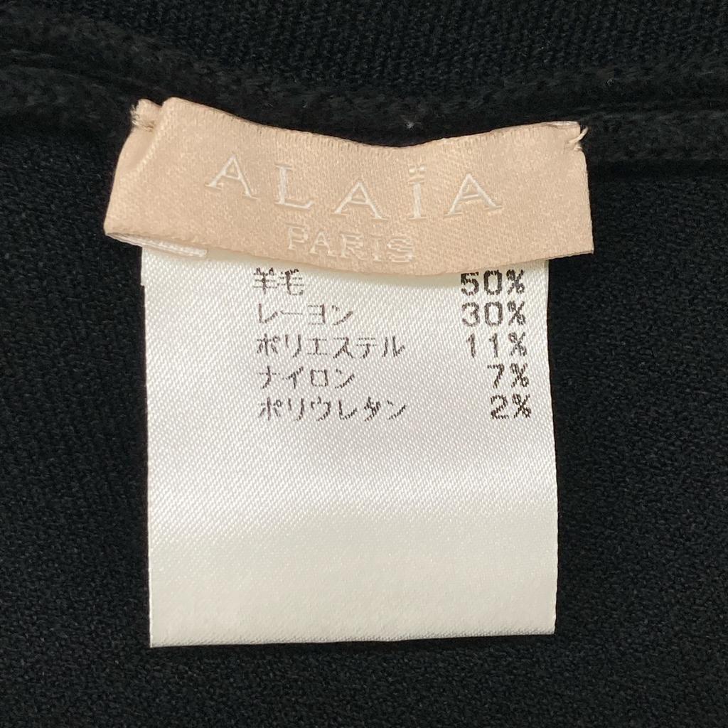 ALAIA Black rayon blend cropped cardigan tops 36 blackUsed