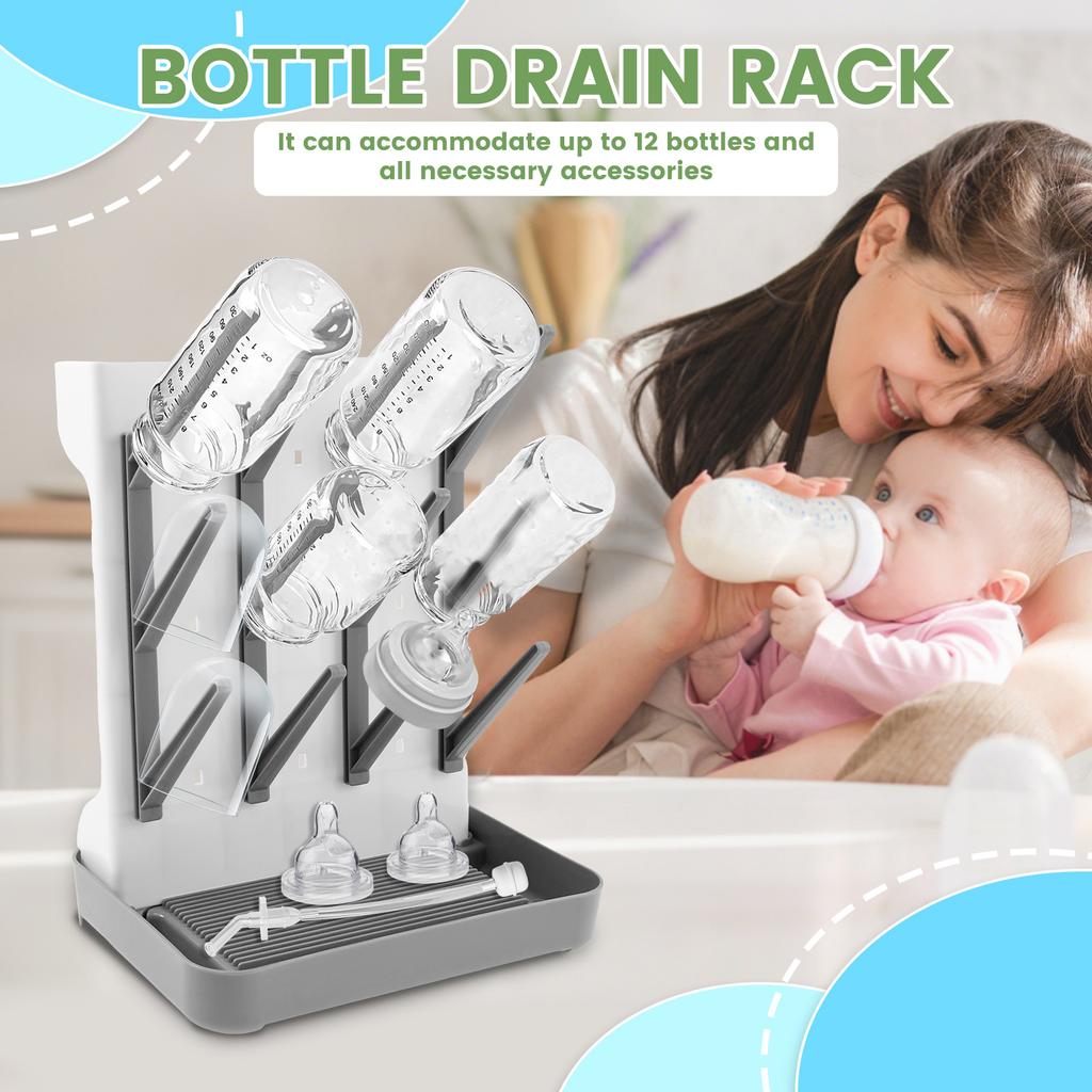 Baby Bottle Holder Cleaning Dryer Drainer Removable Baby Bottle Drying Rack Storage Rack Tree Shape Rack for Babies Bottles Item