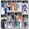 Animal Oil Painting Horse Clear Phone Case For Samsung Z Flip 7 6 5 4 3 Galaxy ZFlip7 ZFlip6 ZFlip5 ZFlip4 ZFlip3 5G Print Cover
