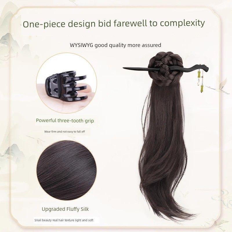 Chinese Style Artificial Hair Ponytail Light National Style Hairpin Integrated Grip Antique Hair Accessories Han Chinese Clothing Cheongsam Ponytail