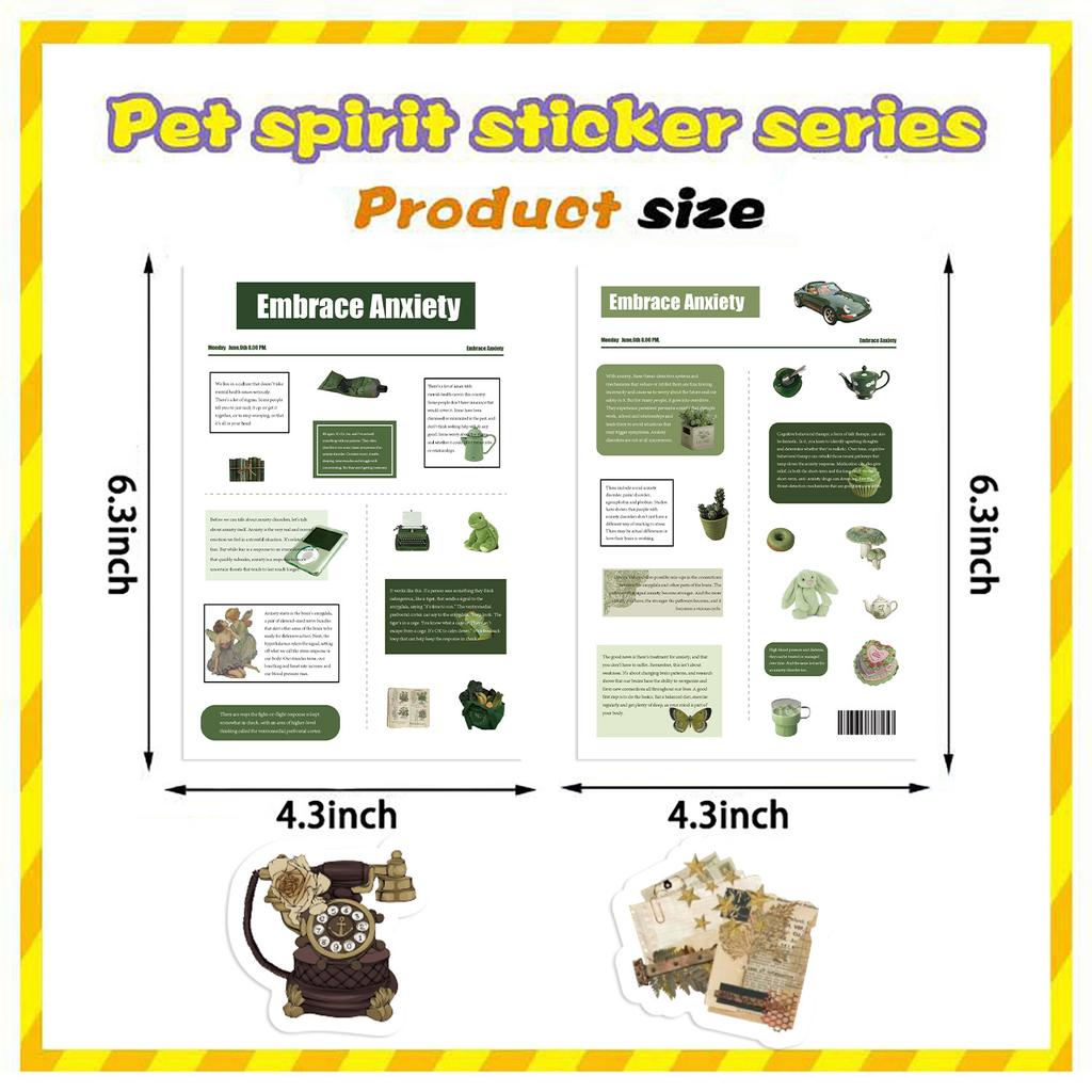 8 Toy Puzzles Retro Newspaper Ins Stickers Cartoon Stickers Handicrafts Waterproof Decorative Stickers