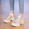 Fashion Best-selling Comfortable Soft Leather Casual and Elegant Sandals Platform Shoes 2025 Summer Square Heels Sandals