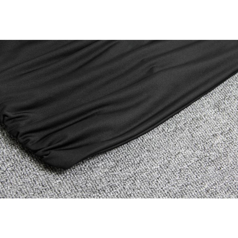 Sommer V-Ausschnitt Neckholder Neckholder trägerlos sexy schlicht plissiertes Kleid