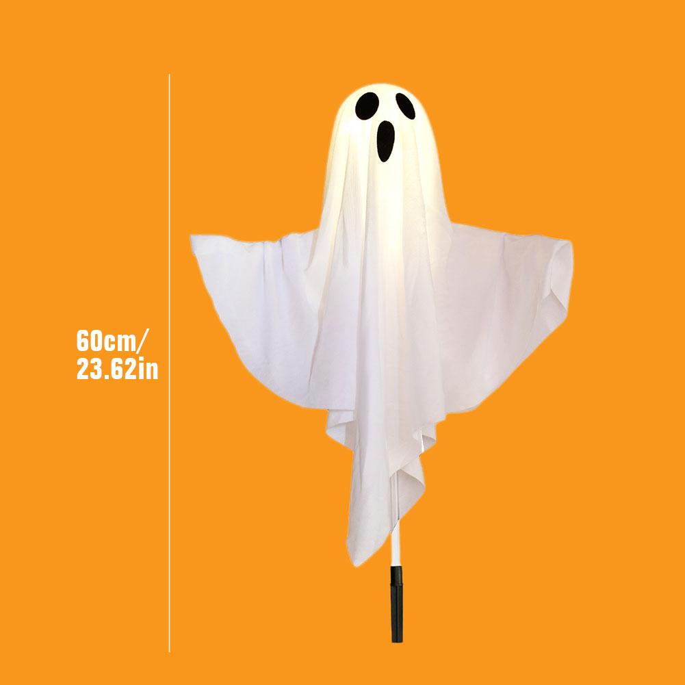 Halloween White Cloth Ghost Stake Lights 8Modes Spooky Cloth Ghosts Light White Flying Ghosts Lantern for Party Yard Lawn Decor