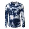 Spring and Autumn Round Neck 3D Tie Dye Printed T-shirts Fashionable Casual Long Sleeved Men's T-shirts