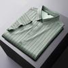 Men's Plus Size Mulberry Silk Blend Striped Short Sleeve Shirt