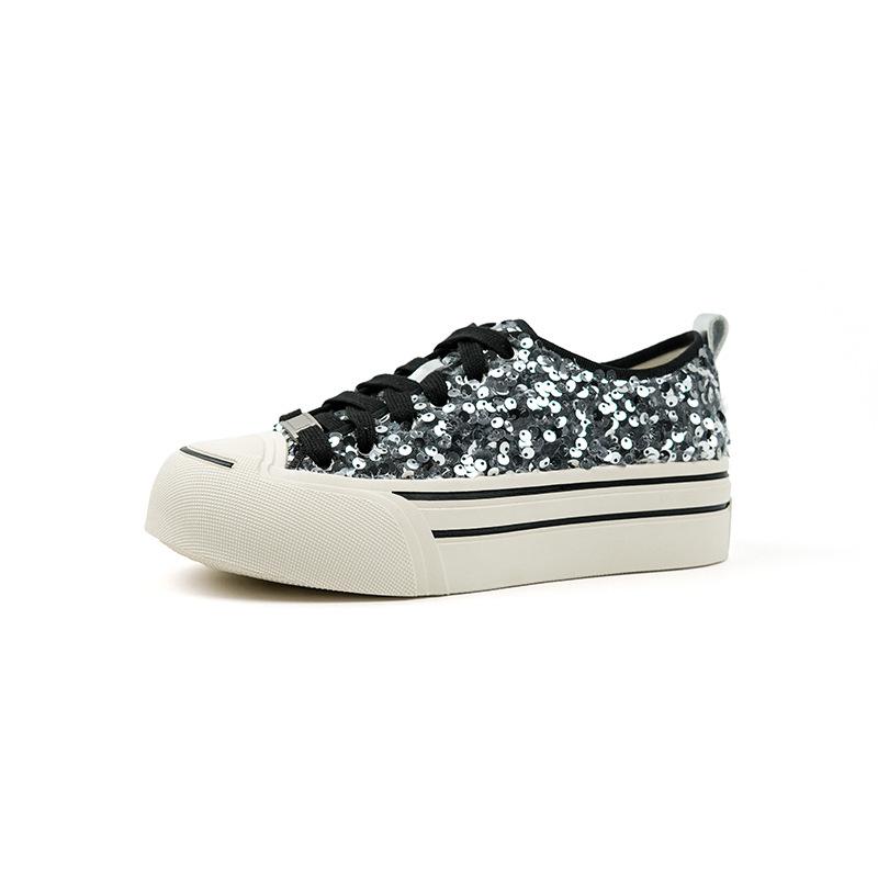 

Та же невидимая стелька, увеличивающая рост, 5 см, серебряные блестки, повседневная обувь, улыбающаяся, парусиновая обувь, женская, увеличивающая рост, на шнуровке 40