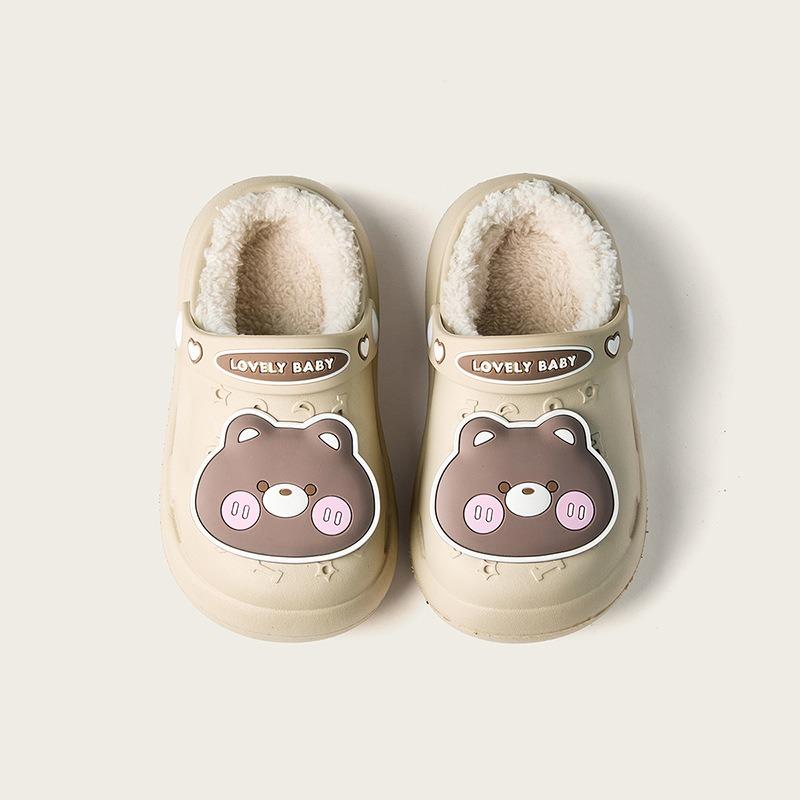 Children's Cotton Shoes Autumn and Winter Warm Cashmere Waterproof Infants 4-6 Years Old Non-slip Baby Woolen Cotton Mop
