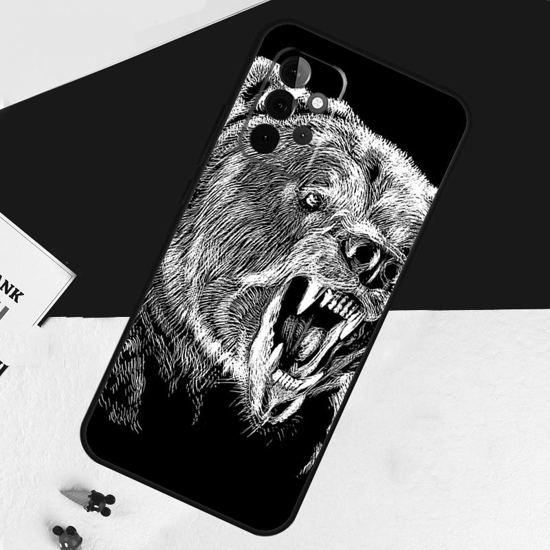 Cartoon Grizzly Bear Case For Samsung Galaxy A14 A55 A06 A05 A36 A26 A16 A54 A34 A22 A32 A52 A35 A15 A53 A13 A56