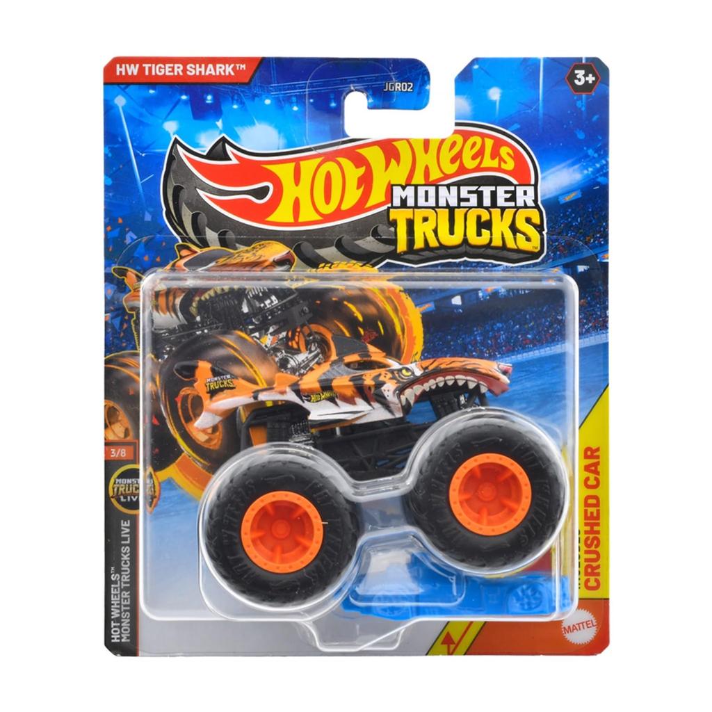 Hot Wheels Tiger Shark Monster Truck Ages 3 and Up 164 Vehicle, Orange, JGR02,