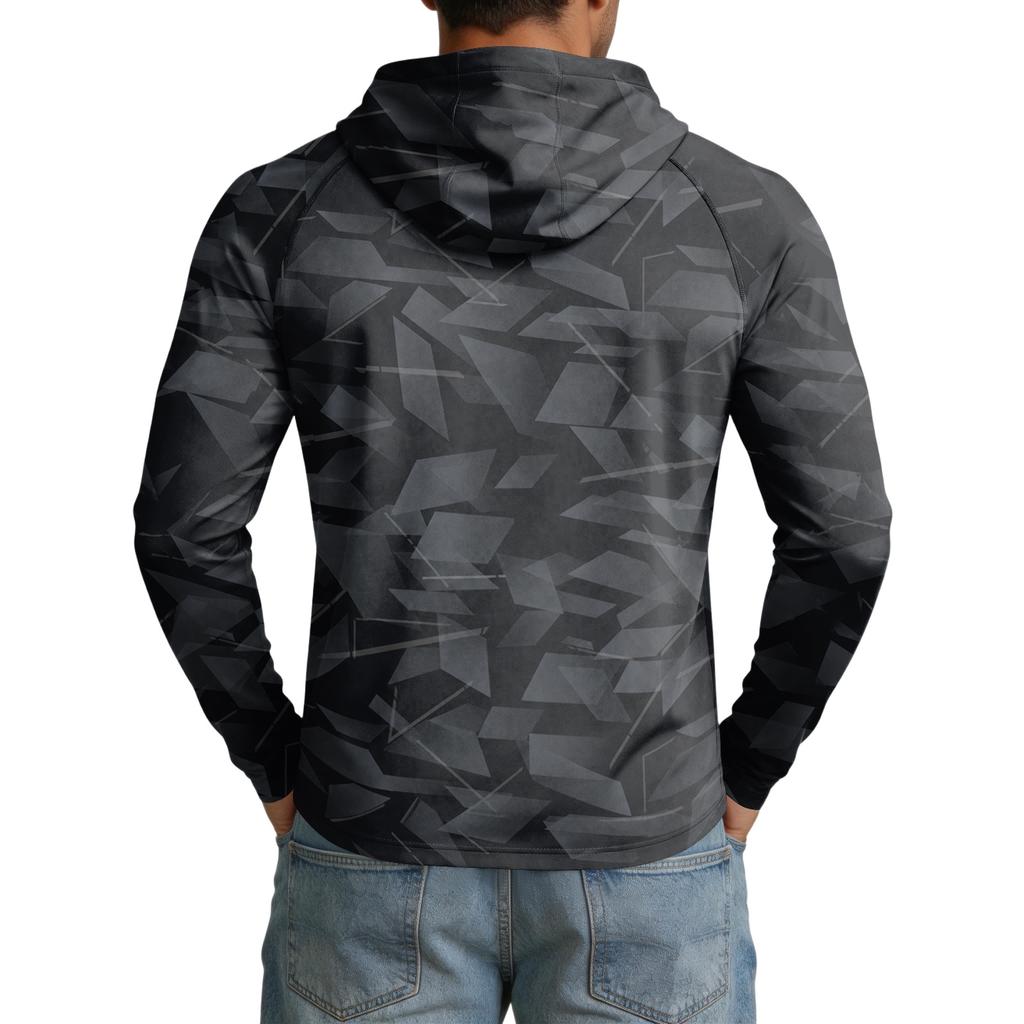 Herren UPF50+ Sonnenschutz Hoodie Langarm Schnelltrocknend Leicht Atmungsaktiv Sportshirt für Outdoor-Aktivitäten