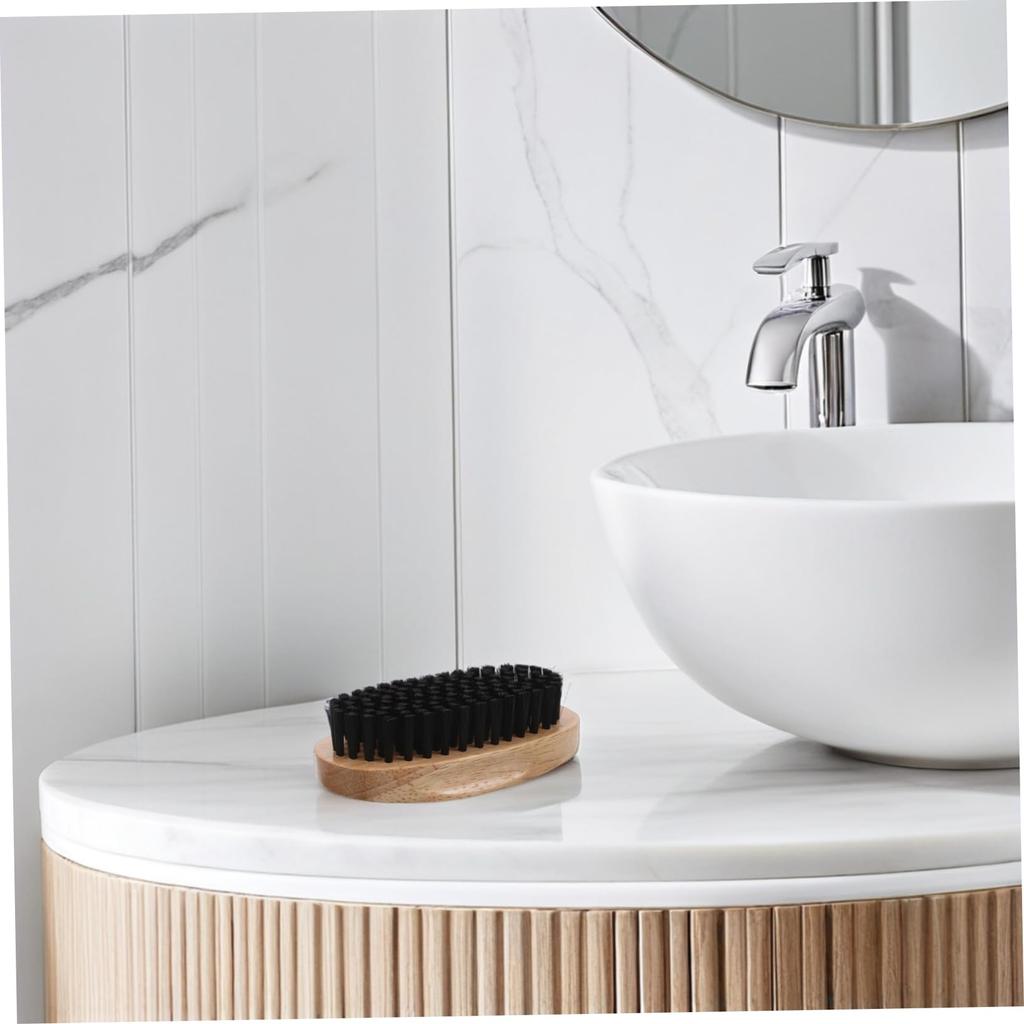 ELAYARD Beard Natural Wooden Durable Cleaning Beard Men's Brush, Bristles, Handle, Tool, Sling, Men's Grooming, Portable.